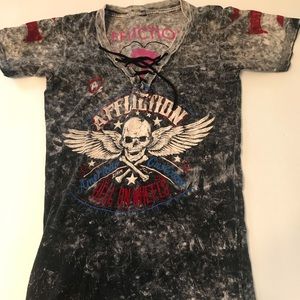 Affliction reversible t-shirt gently used very good condition